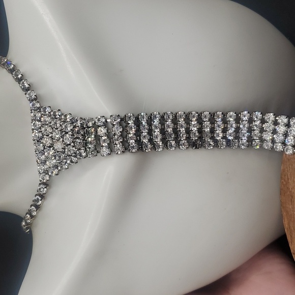 ‎N3330 stunning tennis tie elegant formal necklace bling it up! - Picture 3 of 5